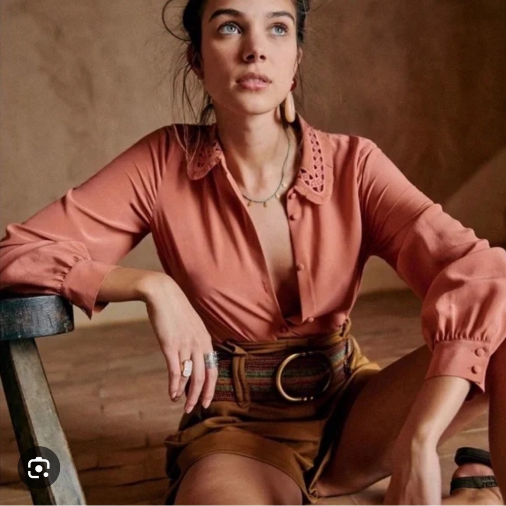 Sezane Chemise Suzane, in Blush Pink, Size 34 EU
